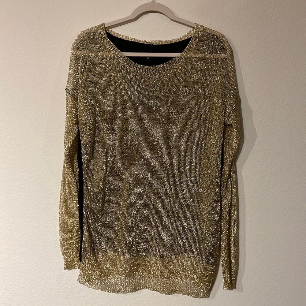 Shear Gold Mesh Top